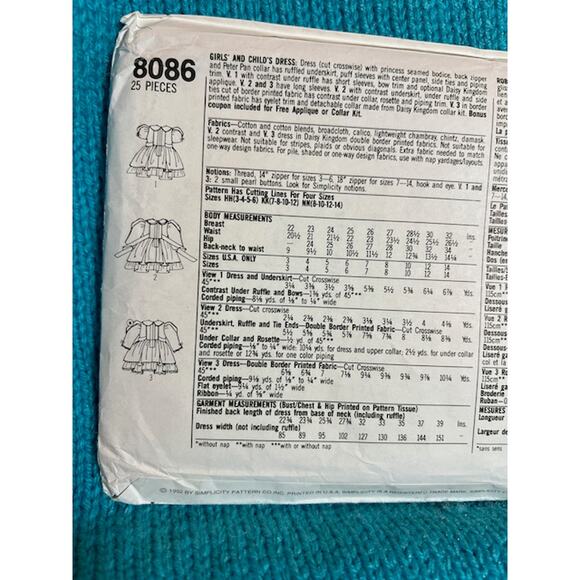 Simplicity Sewing pattern 8086 girls dress Daisy kingdom sz 3-5 - Picture 4 of 5